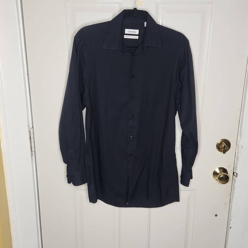 Calvin klein regular fit black dress shirt men's 15